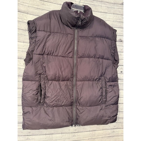 Free People FP Movement In A Bubble Puffer Vest Womens Sz L Oversized Purple - Picture 3 of 14